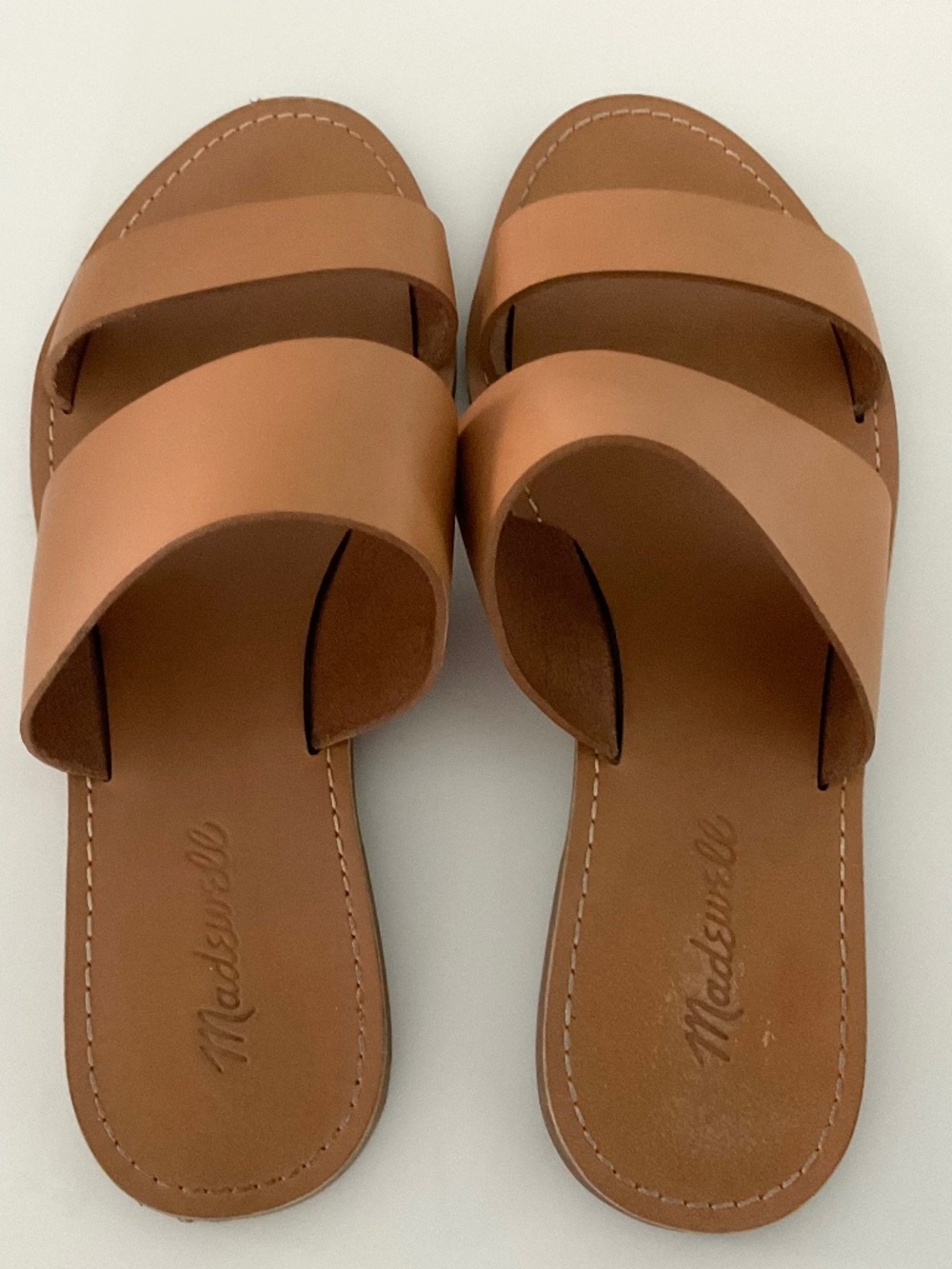 MADEWELL The Boardwalk Double-Strap Slide Sandal Caramel Size 9.5 - Picture 2 of 5